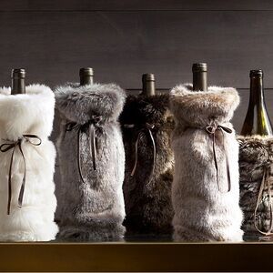 NWOT! Restoration Hardware Luxe Faux Fur Wine Bag